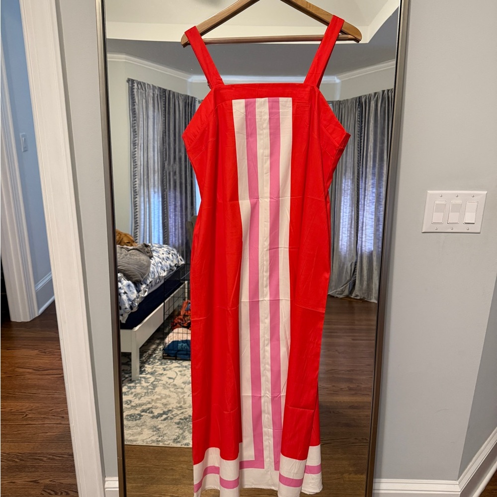 Amazon Red and Pink Midi Dress